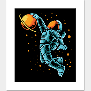 Astronaut Playing with Planets Posters and Art